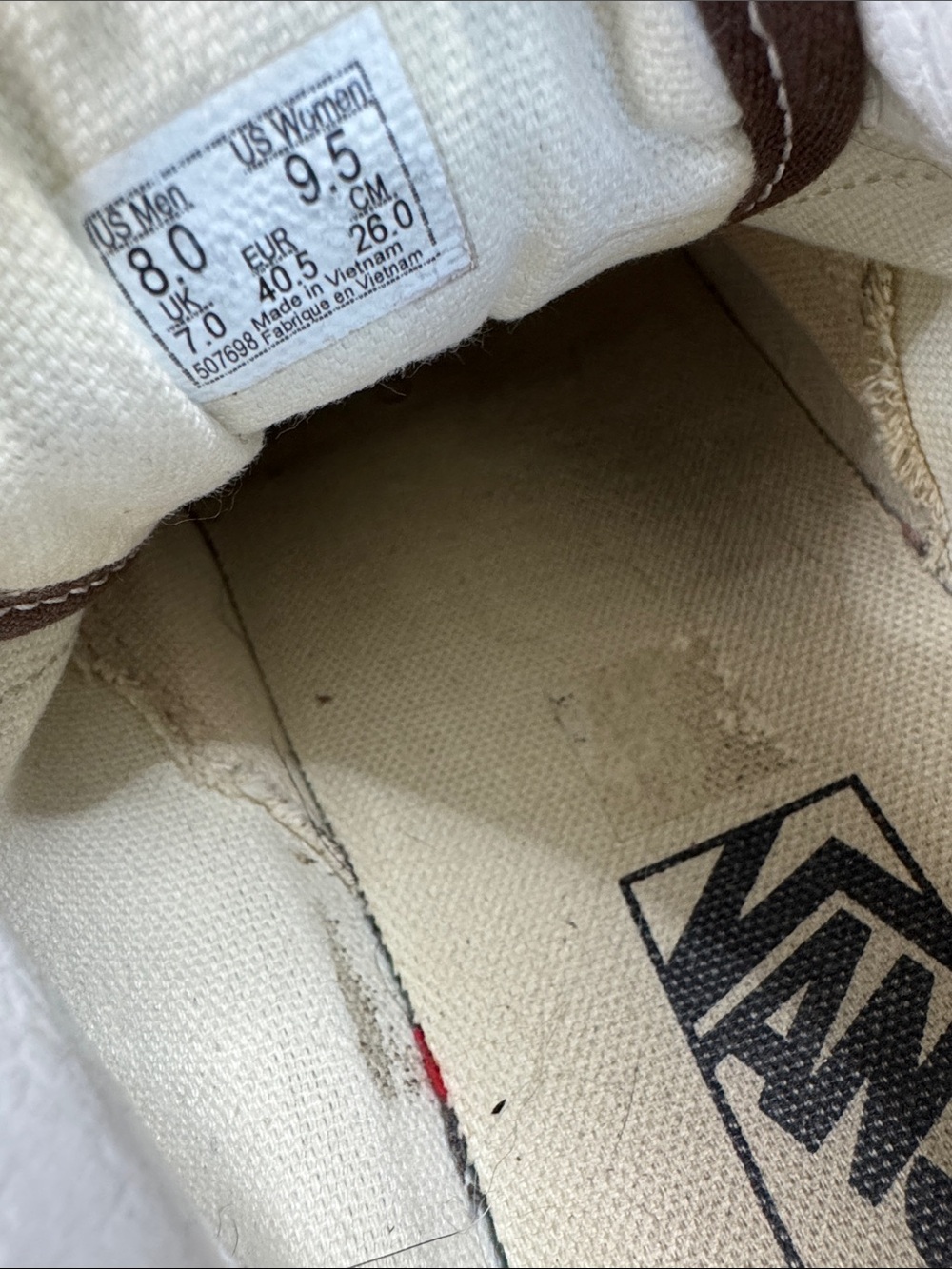 Vans Brown Suede Old Skool with White Stripe EUC M8 W 9.5 - Picture 14 of 14